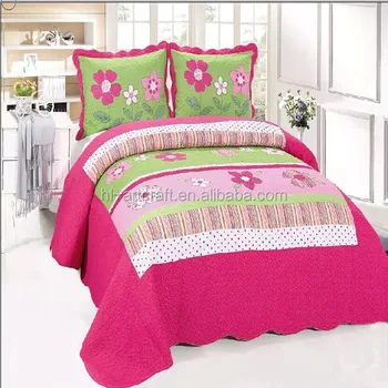 Pink Simple Life Style Bedspreads Patchwork Quilt Sets Girls