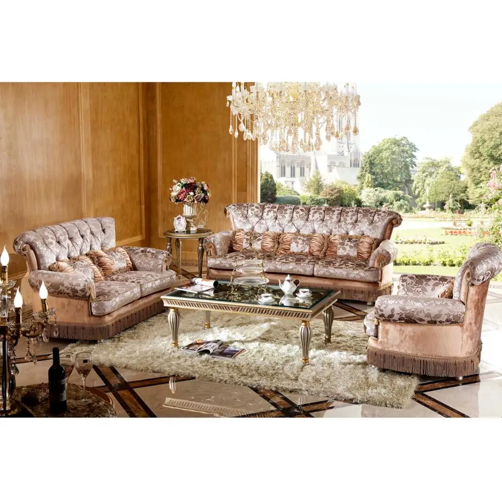 Yb37 Italian Classic Furniture Fabric Sofa Set In Victorian Style
