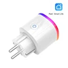 EU Standard Wifi Smart Sockets Plugs Wall Socket Outlet With Led Light Tuyasmart Amazon Echo Google Home Assistant