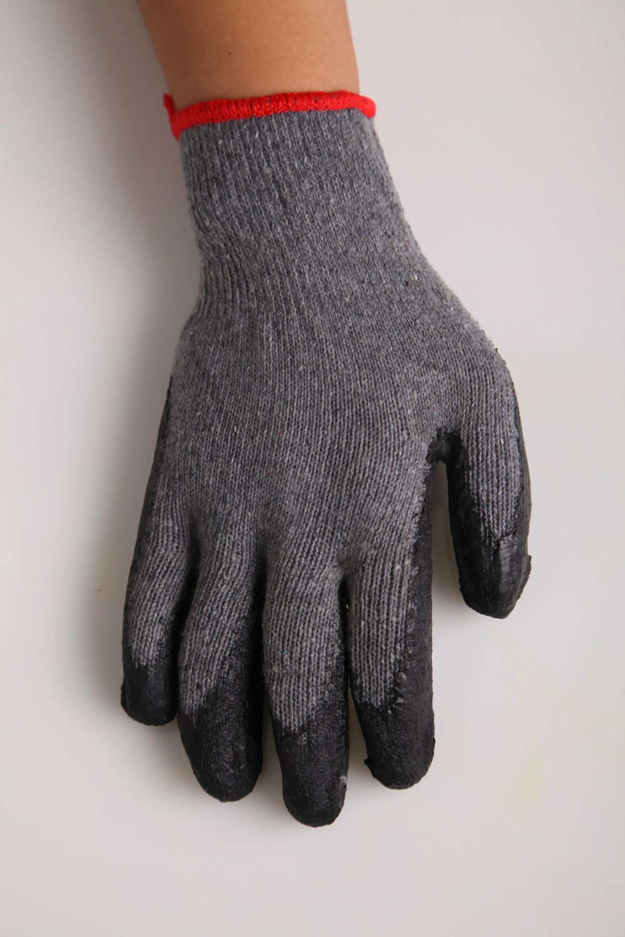 Brand Mhr Cheap 10 Gauge Knitted Black Latex Coated Working Gloves