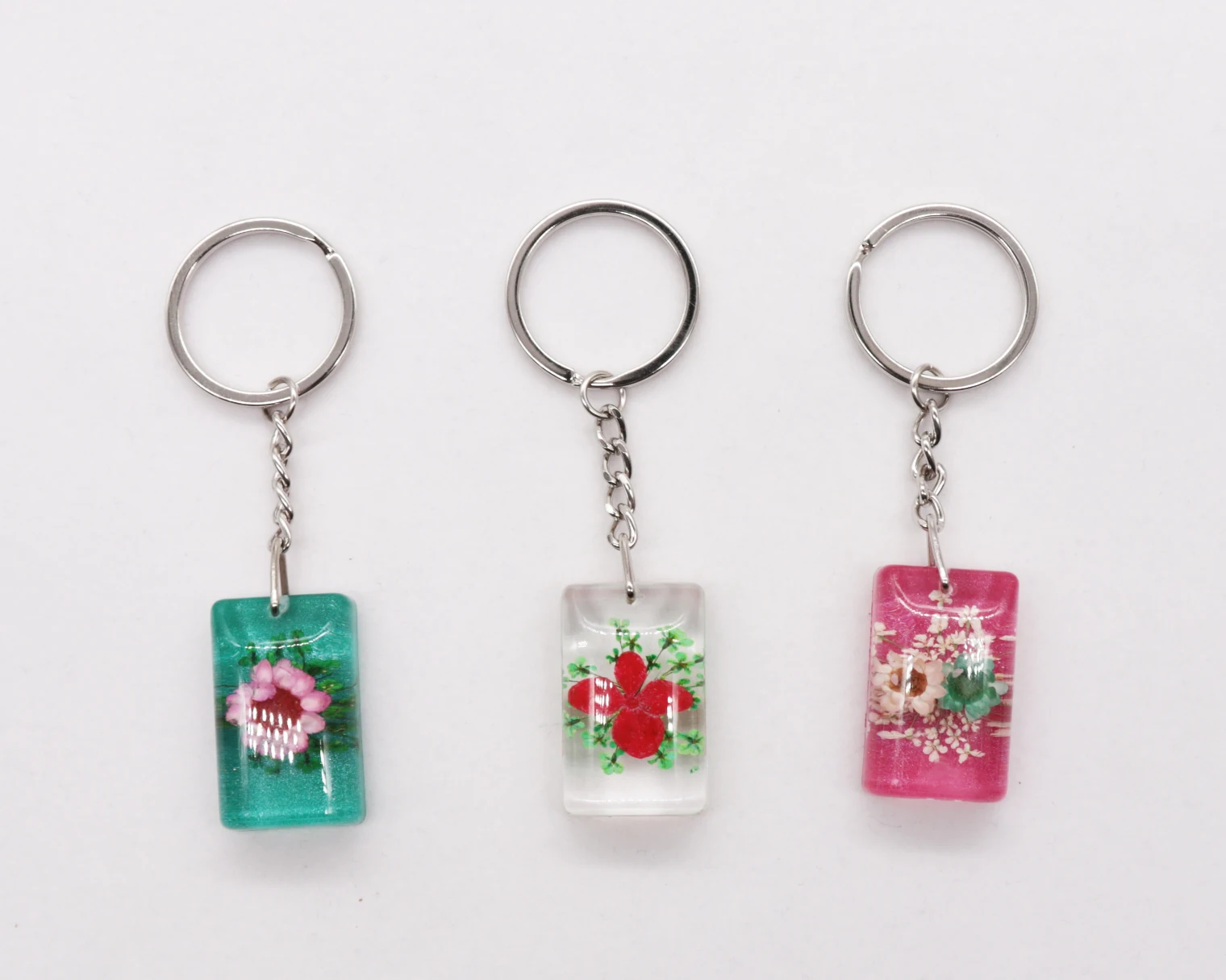 Luminous Mock Up Key Holder Ring Personalized Pink Star Flower Shaped