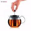 traditional New Tableware heat resistant glass tea pot with tea strainer plunger