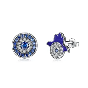 Fashion Lucky Hand Design Silver 925 Enamel CZ Diamond Wholesale Turkish Jewelry Supplies