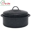 Granite Ware Covered Round Roaster , Black Enamel Finished