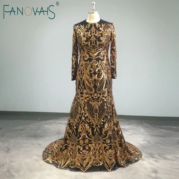plus size black and gold gown