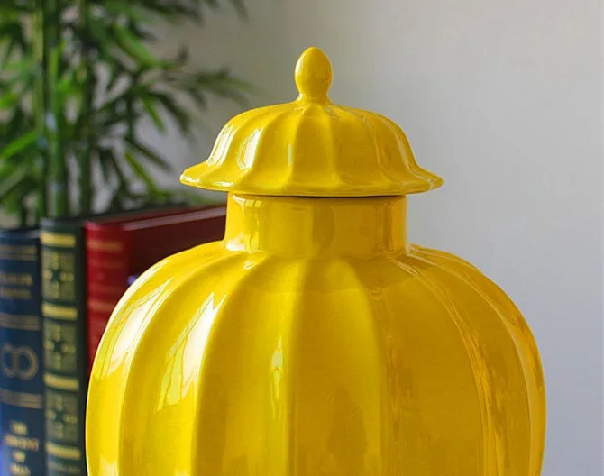 New Style Yellow Wonderful Ceramic Ginger Jar For Decoration Buy