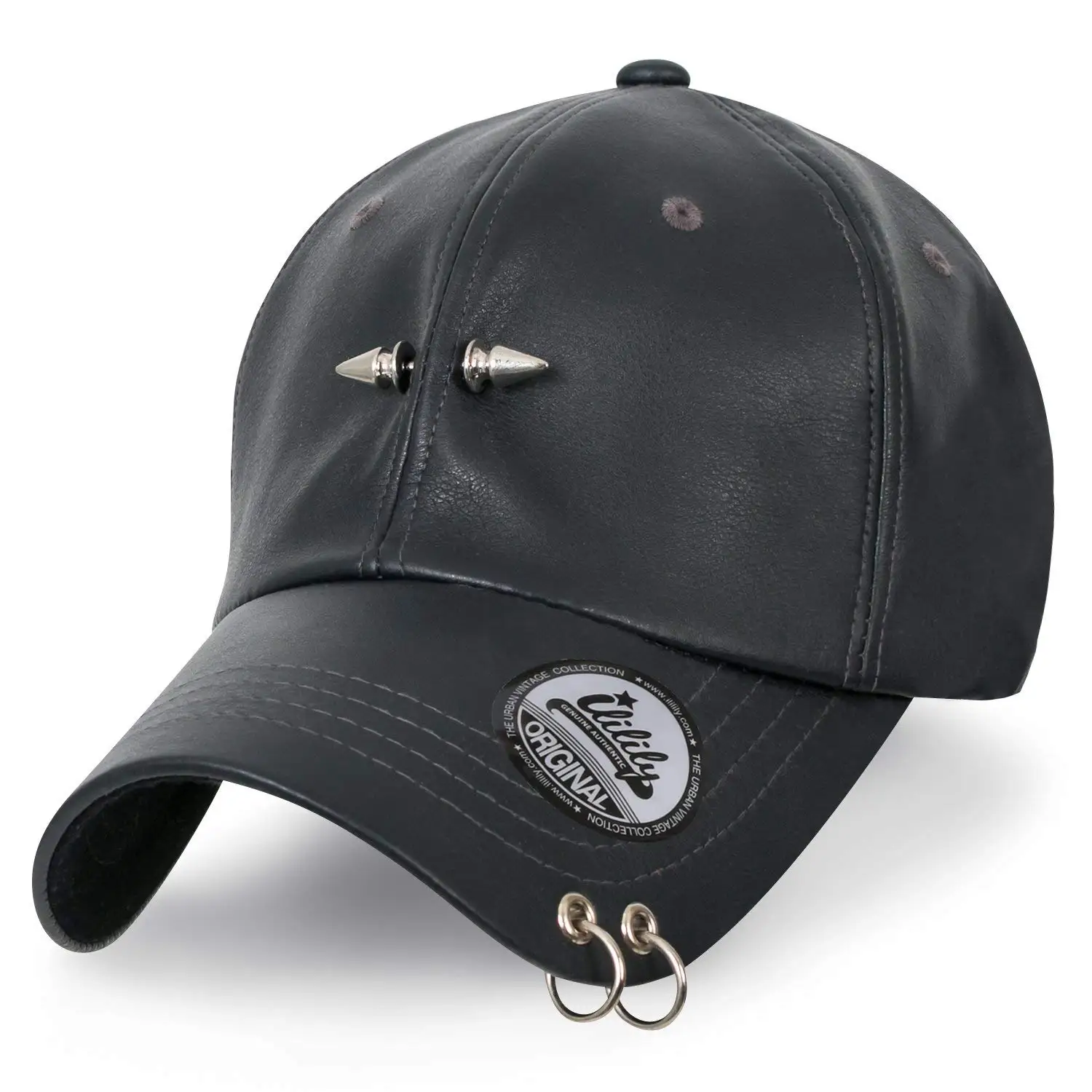 black polo hat leather strap