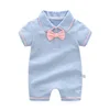 2018 Wholesale Blue Cotton Korean Baby Clothes Rompers