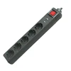 Multi colour 4 way euro socket 1.5 meters extension wire lead 220V