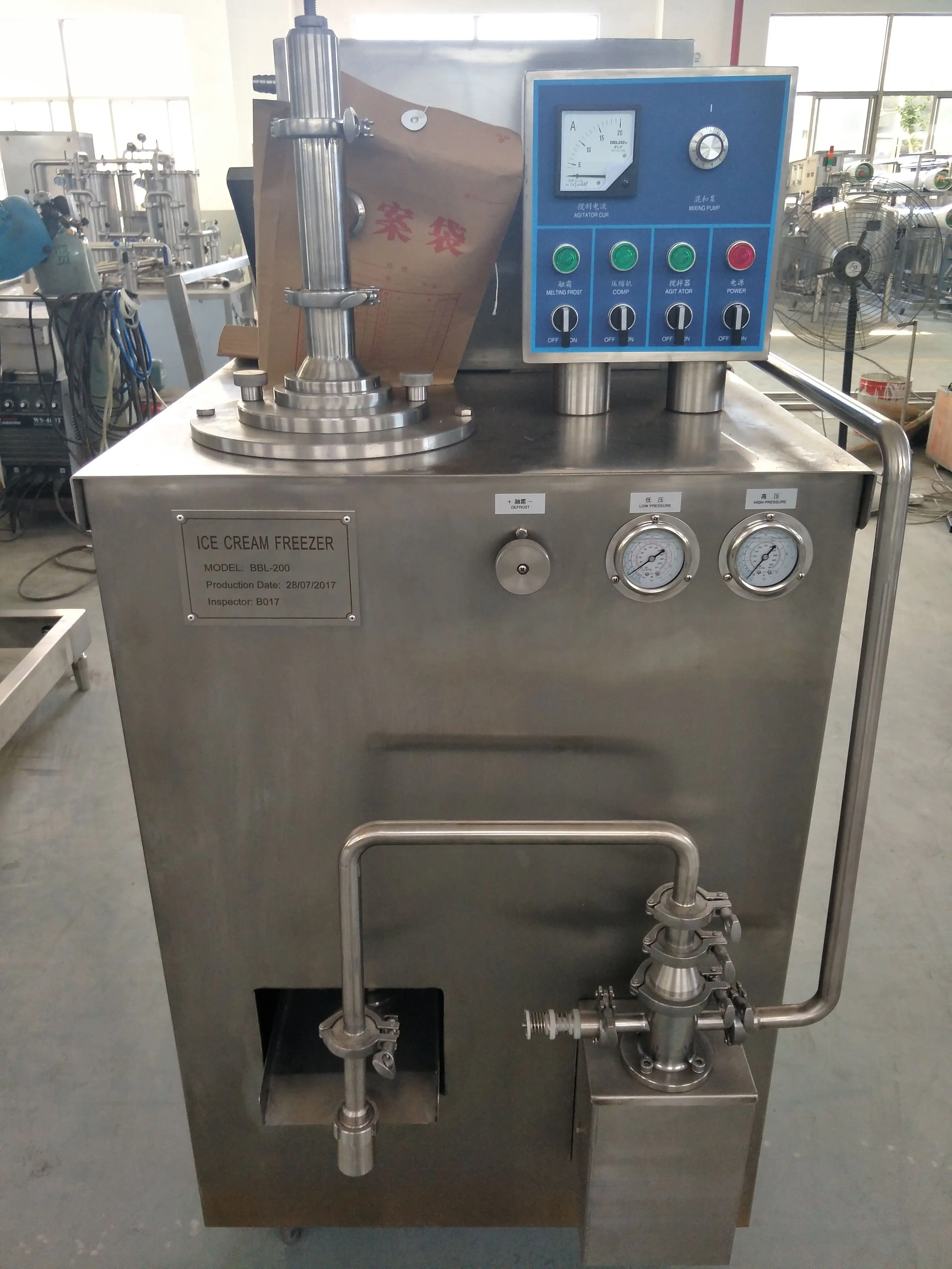 Small Scale 350l/h Continuous Ice Cream Freezer Machine Buy 300l Ice