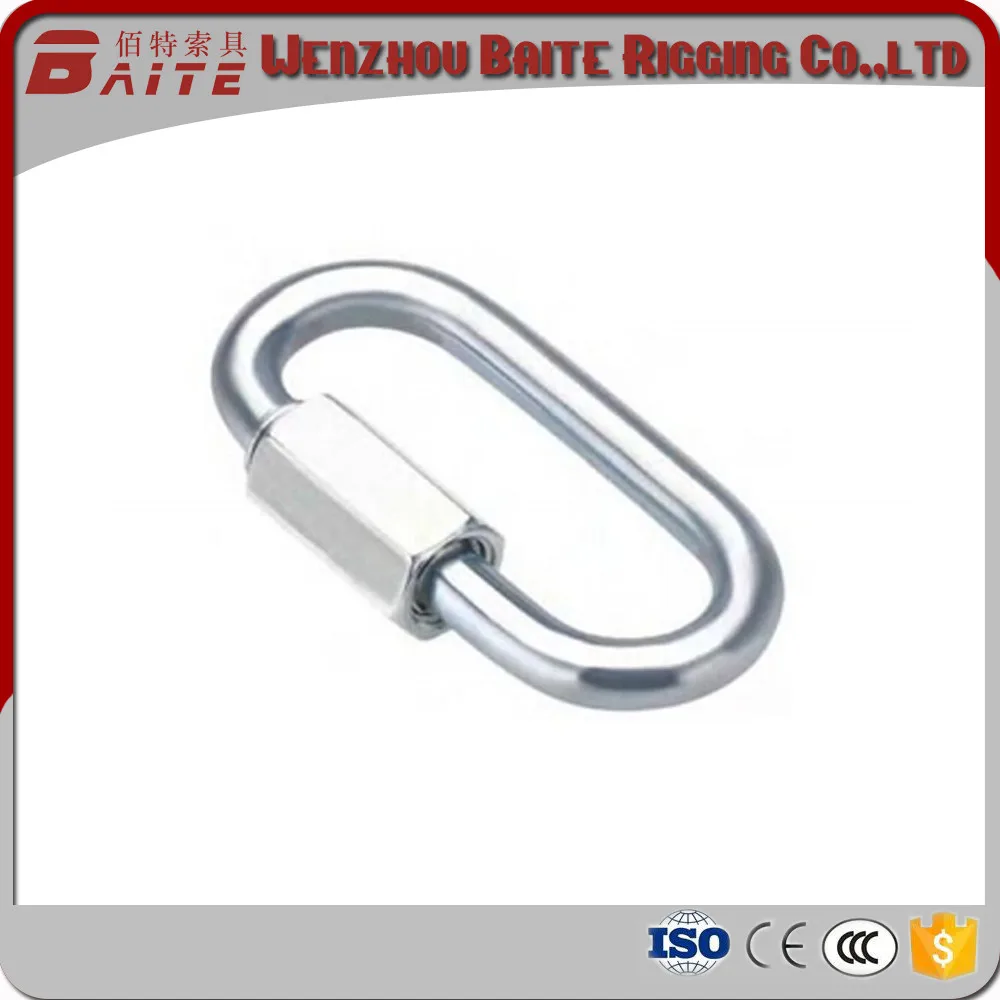 Heavy Duty Threaded Quick Chain Link for Tire Swing Camping Hammock Stainless Steel Oval Locking Carabine