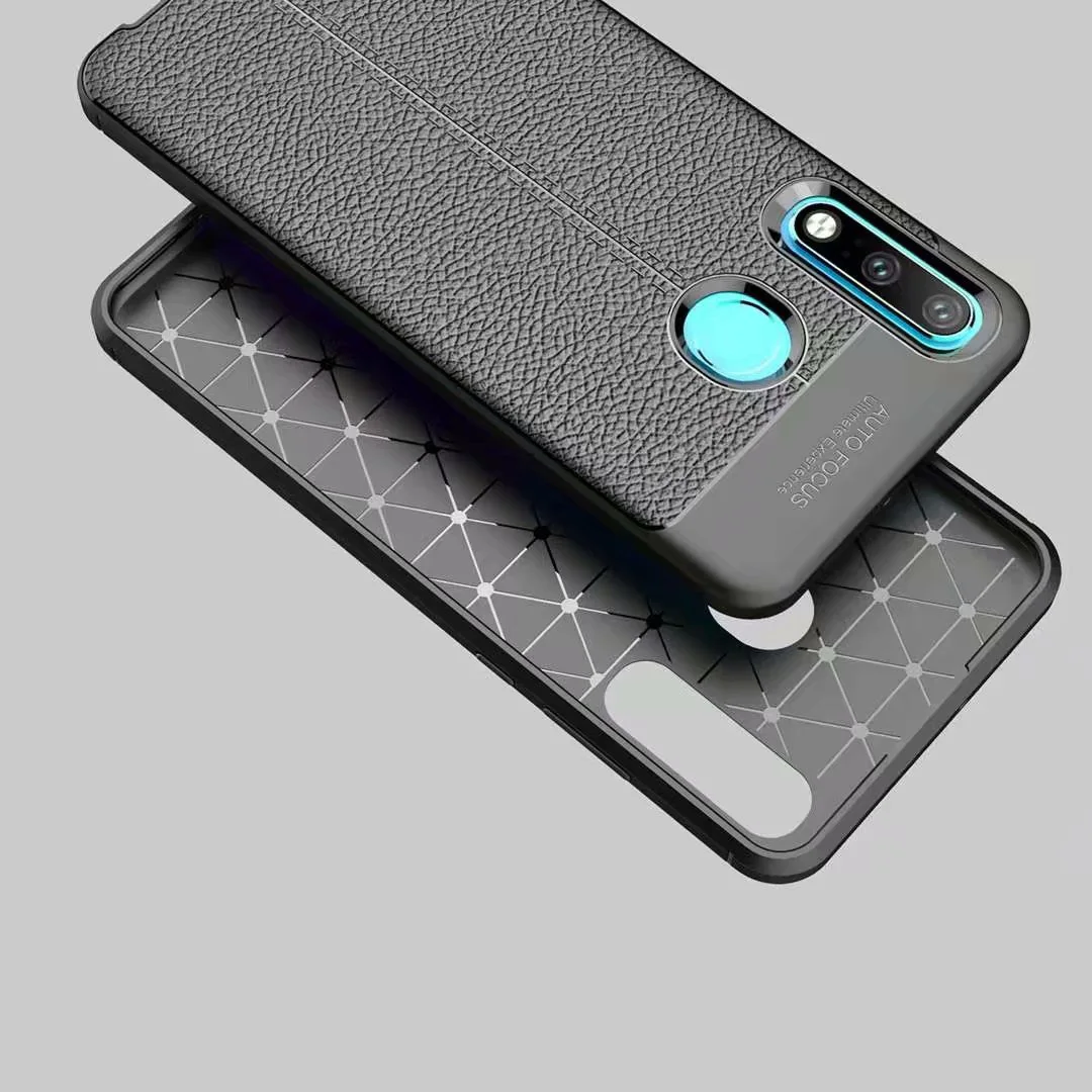 Carbon Fiber Lichee Pattern tpu For Huawei P30 Lite Soft TPU Case