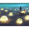 CHENISTORY DZ9918 River Light DIY Painting By Numbers Kit Landscape Acrylic Paint By Numbers On Canvas Handpainted Oil Painting