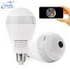 Outdoor Room Mini Night Wireless 360 Degree VR Panoramic Fisheye Spy Hidden Surveillance Wifi IP Security CCTV Light Bulb Camera