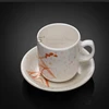 Various shapes 100% melamine plastic coffee cup saucer