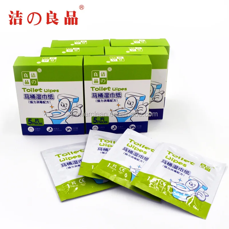 Biodegradable Single Packed Disinfecting Closestool Wet Flushable Cleaning Towel