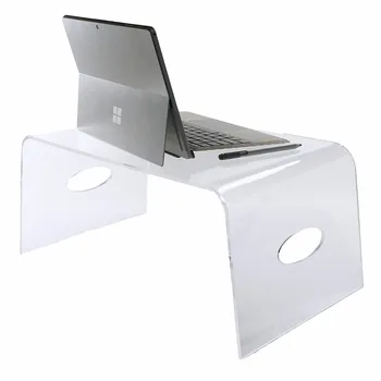 Mini Laptop Bed Tray Clear Acrylic Lap Desk Table With Handles For