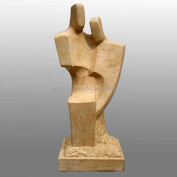 Family Sculpture Abstract Sandstone Handmade Figure Love Couple Embrace Statue 60646807964