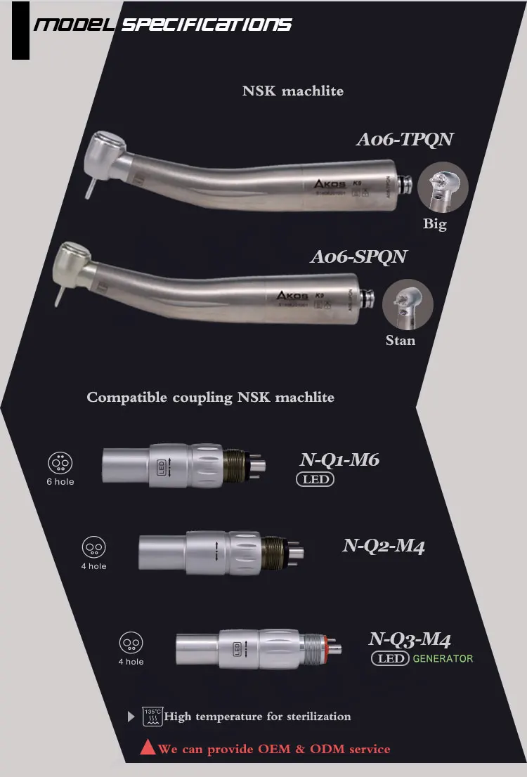 CICADA Dental 1:5 High Speed Contra Angle Handpiece – E-Type For Electric Motor, Autochuck