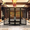 Indoor hotel screens partitions room divider 4 panel cheap chinese small decorative metal folding screen