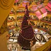 2019 outdoor large high quality yellow custom artificial prelit pvc film foldable singing RGB led lighted christmas tree