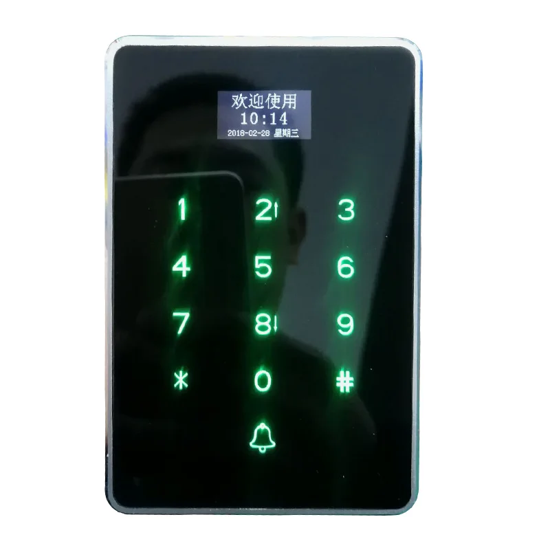 Standalone metal touch screen rfid reader with keypad wiegand 26/34 for door access control system