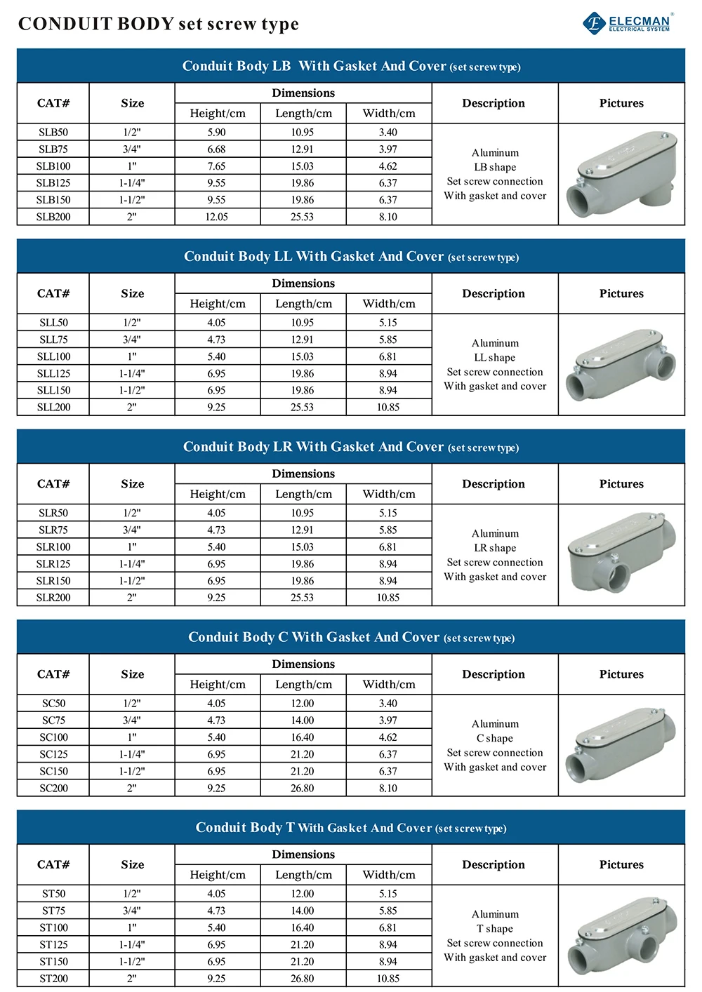 Die Cast Aluminum Waterproof Emt Conduit Body Ll Tye - Buy Emt Conduit