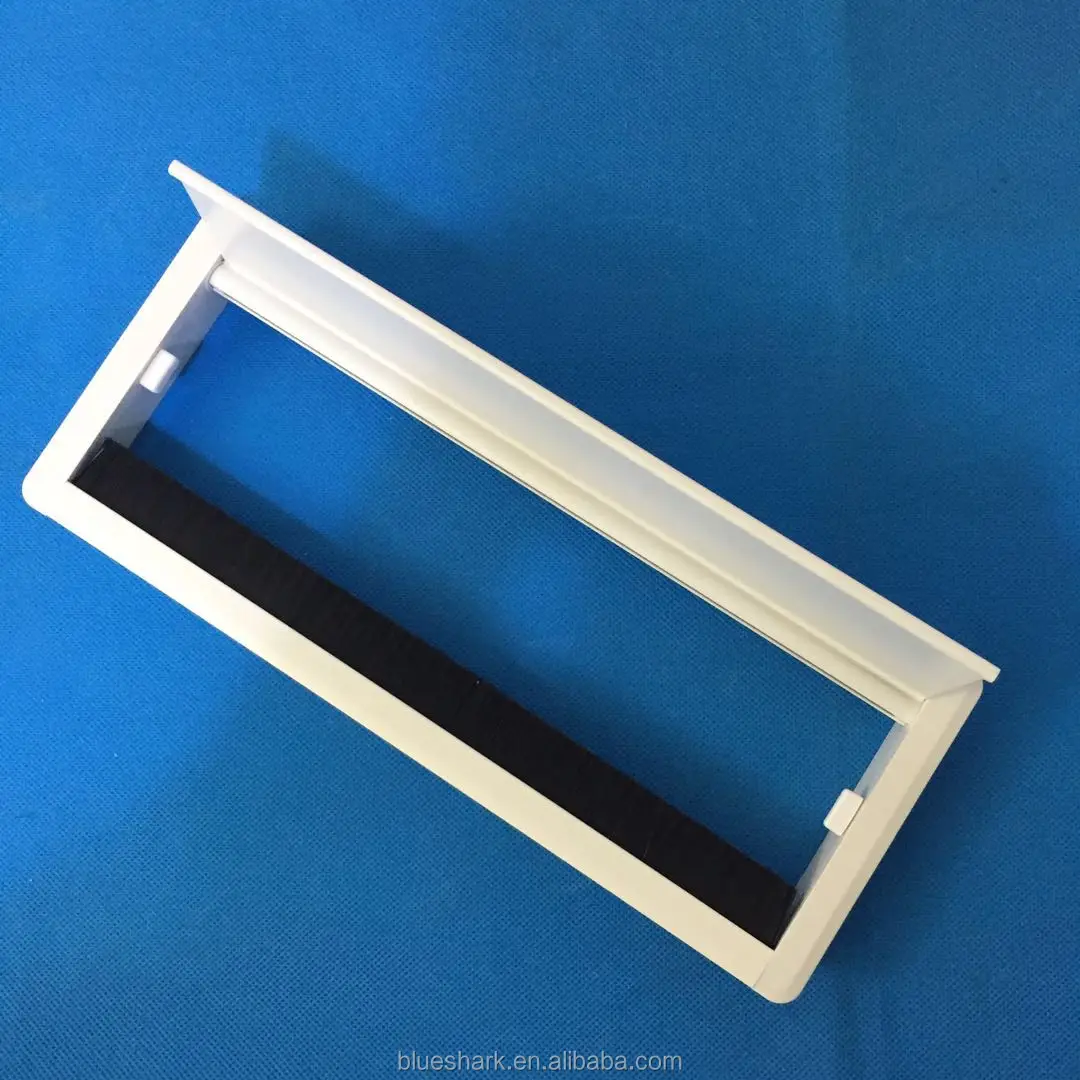 Aluminum Alloy Office Desk Wire Cable Grommet Box /white Rectangle