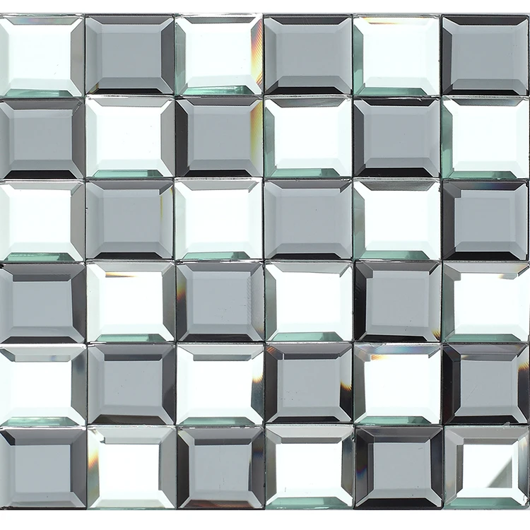 House decoration gray and white mirror glass mosaic tile wall design