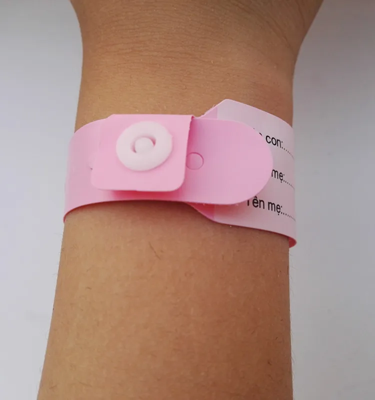 Super Soft Plastic Medical Pvc Hospital Id Wristband For New Born Baby