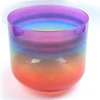 Rainbow color Quartz Crystal Frosted Singing Bowl Set
