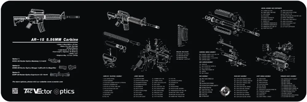 Tactical Ar15 36x12 Inch Carbine Gun Cleaning Bench Rubber Mat