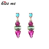 ed01542c Free Shipping Fashion Small Blue Statement Earrings Stud Online Store Wholesale Jewelry