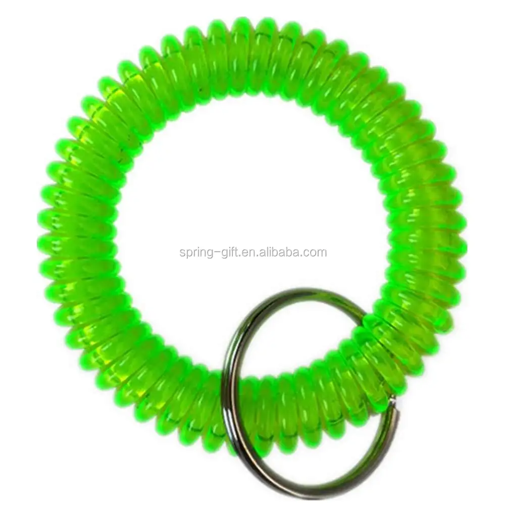 Colorful Assorted Flexible Plastic Spiral Keyring Chains Plastic Spring