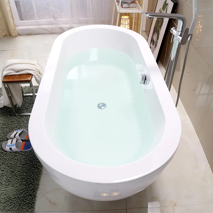 Modern White European Style Bathtub Freestanding Tub Soaking Bath Tub