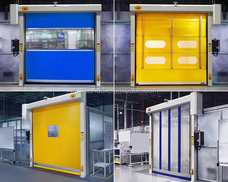 pvc orange material Doors Sliding Electric For Automatic Industrial Plastic