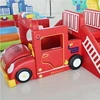Indoor soft Play Fire engine kids play house with double slide Kindergarten soft play toys