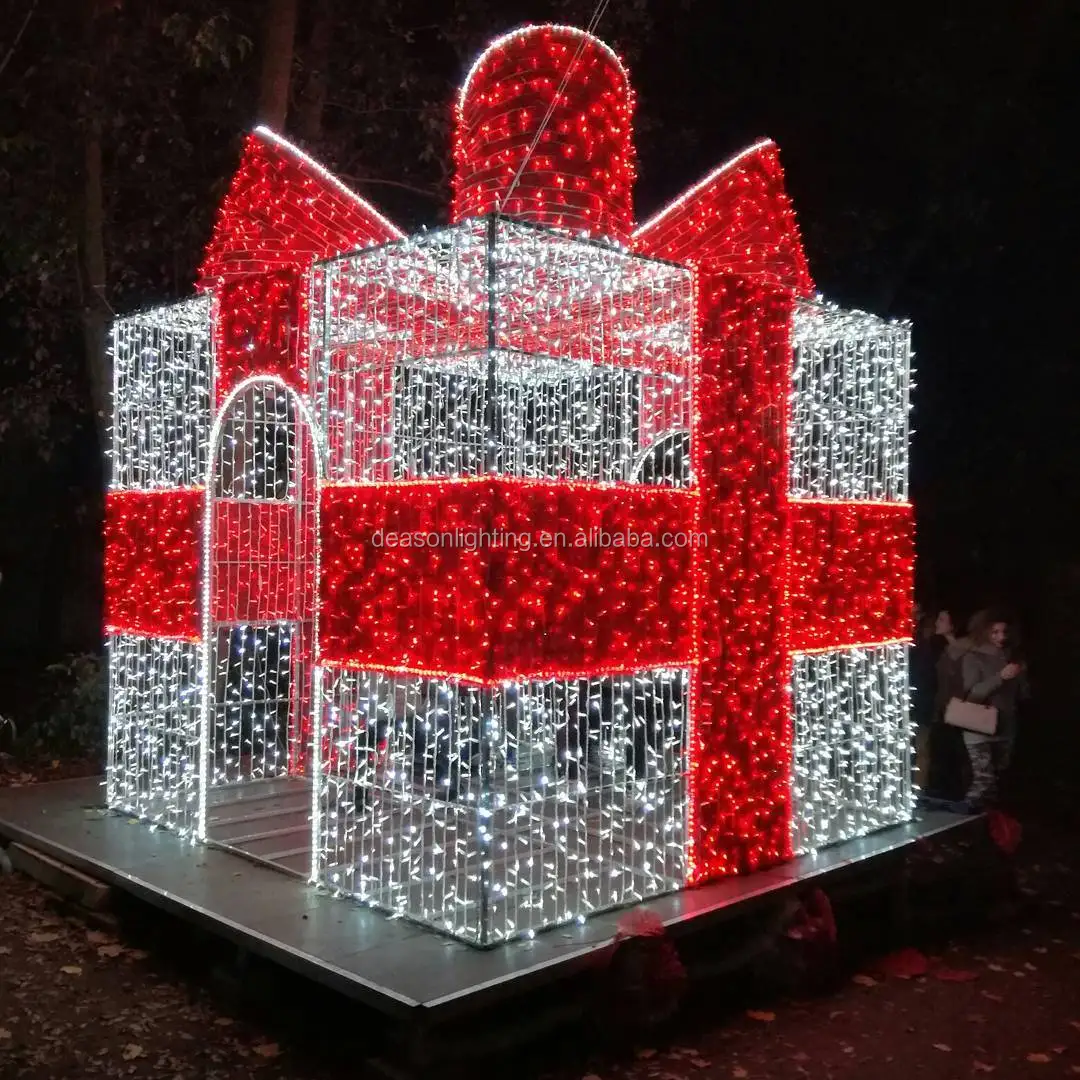 outdoor christmas gifts box led decoration