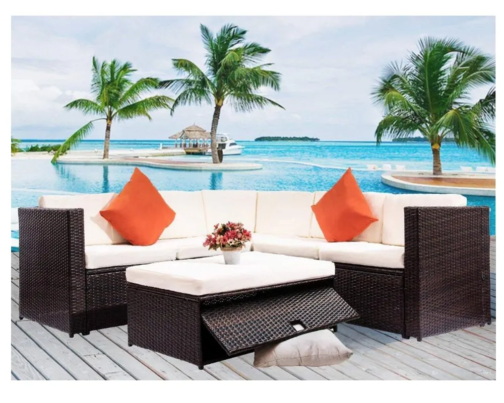 Vietnam Patio Outdoor Garden Wicker Rattan Cube 11 Pcs Dining Chair And