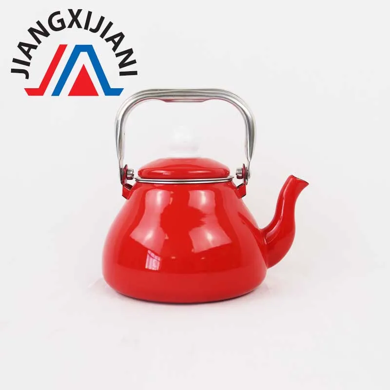 
1.0L Pear-Shaped enamel Kettle red tea pot 