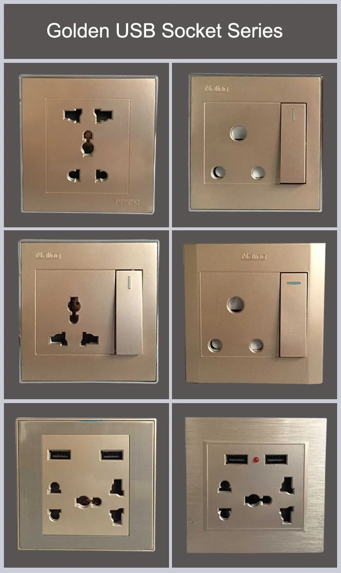 4 Gang Switch Refined Decorative Home Light Switch Electrical Golden ...