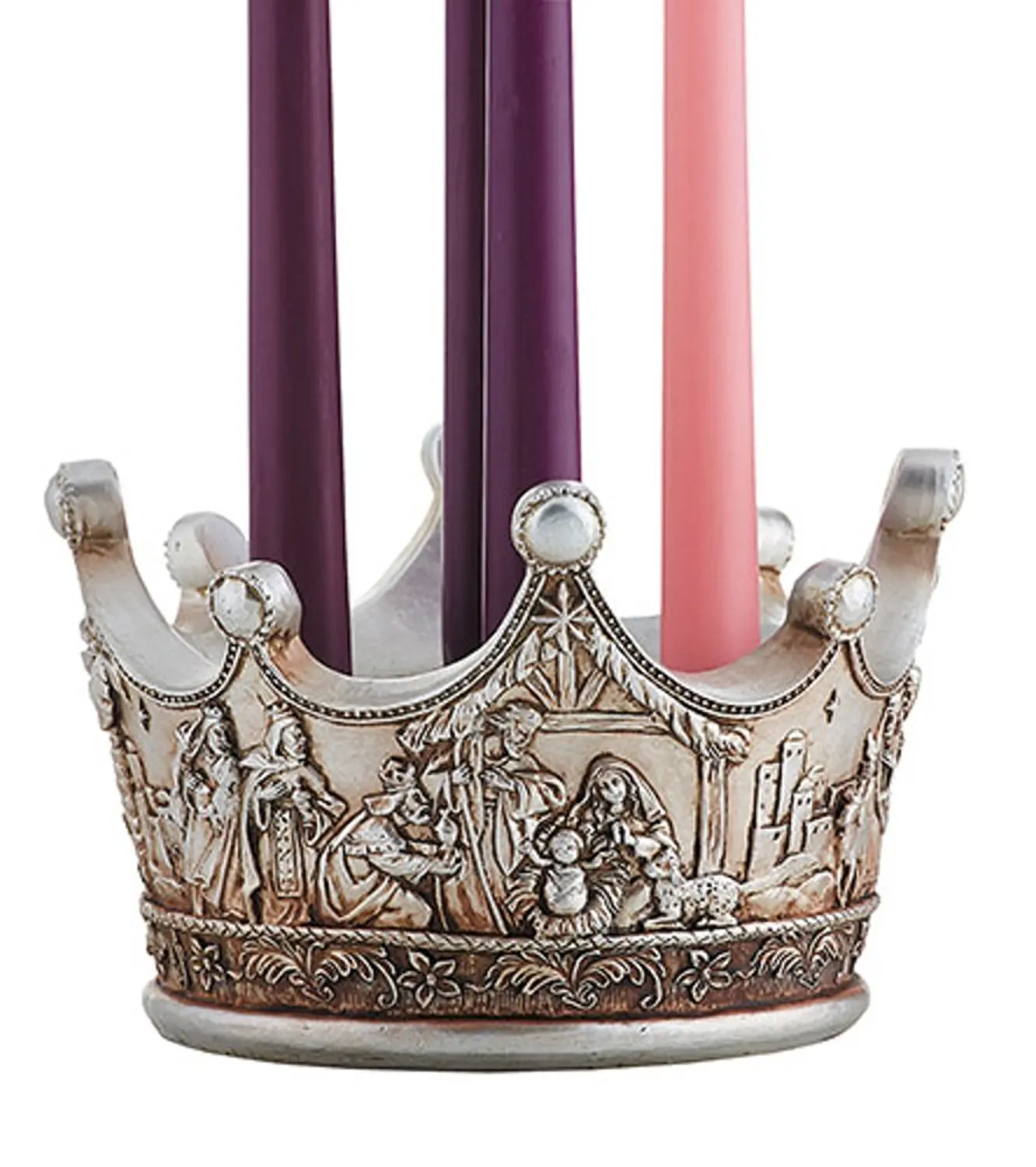 Ziliny Christmas Advent Wreath Candle Holder Pillar Wreaths Centerpiece Decor Advent Calendar Ring Candleholder Decoration Stand Gifts