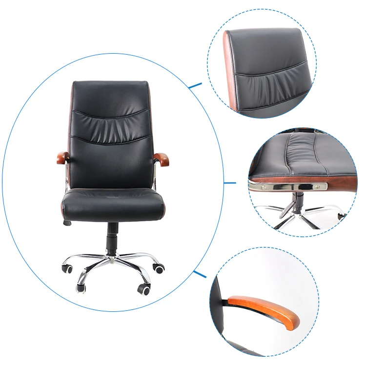 Factory Ergonomic Executive Office Chair With Locking Wheels For Heavy