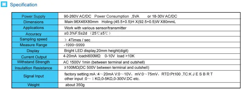 DA1 specifications