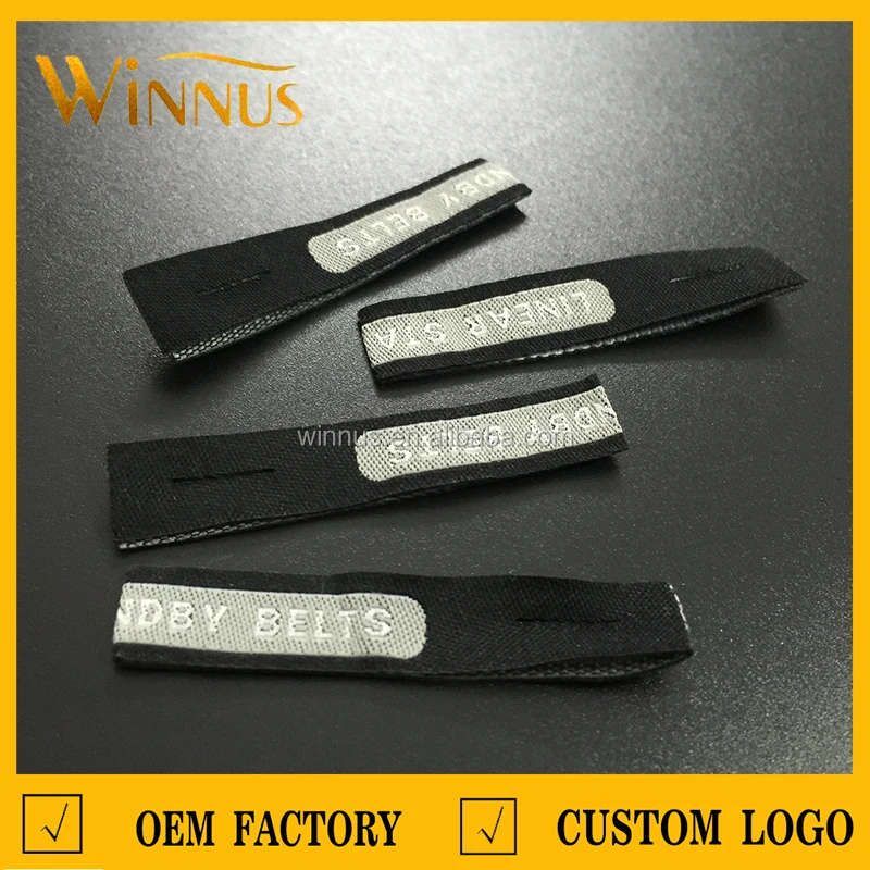 Cheap Customize Brand Logo Name Cloth Fabric Zip Puller Woven Zipper