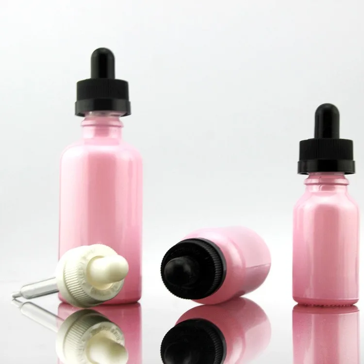 20 30 50ml Essential Oil Glass Dropper Bottle Pink Color Bottle With Screen Printing Surface For ...