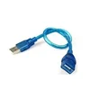 Smart Computer USB2.0 extension cable male to female USB2.0 transparent blue short cable with shield 30cm data cable