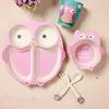 Customized cute animal picture baby bamboo tableware
