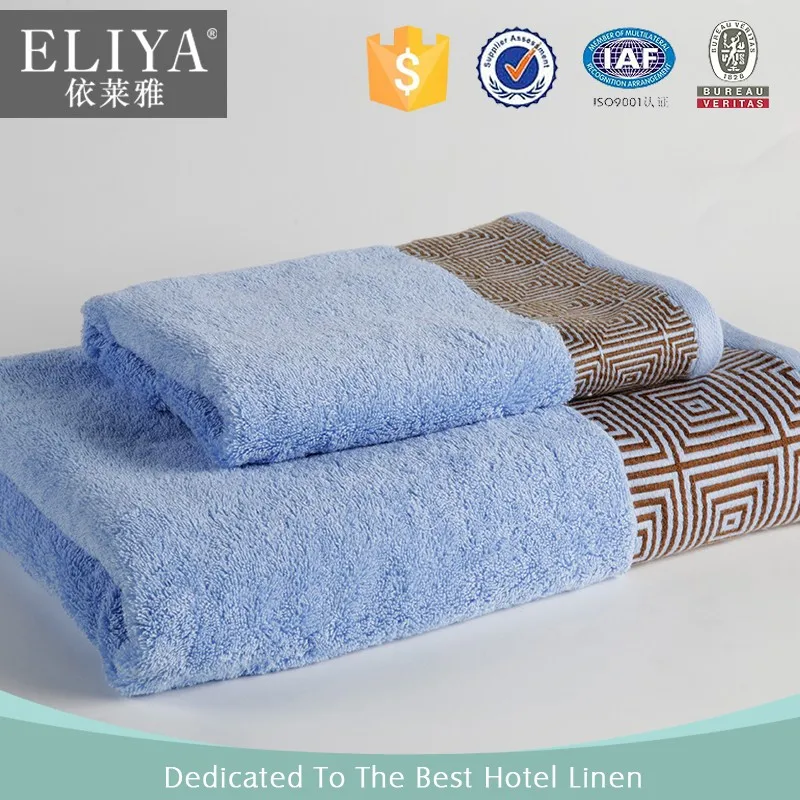 Luxury Customized Beach Cotton Hotel Bath Towel Set 5 Star 16S Custom