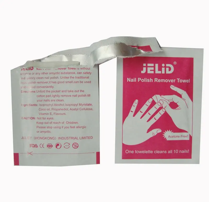 Disposable Nail Polish Remover Disinfecting Cleaning Wet Wipes